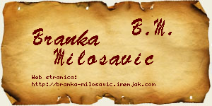 Branka Milosavić vizit kartica